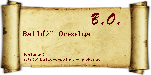 Balló Orsolya névjegykártya